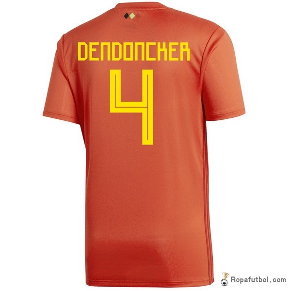 Camiseta Belgica Replica Primera Ropa Dendoncker 2018 Rojo